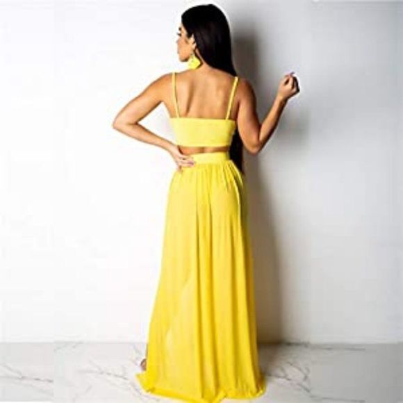 Women Sexy 2 Piece Outfits Maxi Dresses Skirt Set - Picture 2 of 4